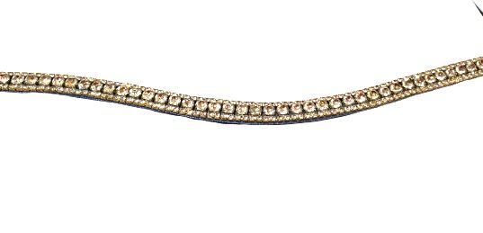 Designer Crystal Reverse 3Row U Shaped Browband ,Polo Leather Black Full (863 )