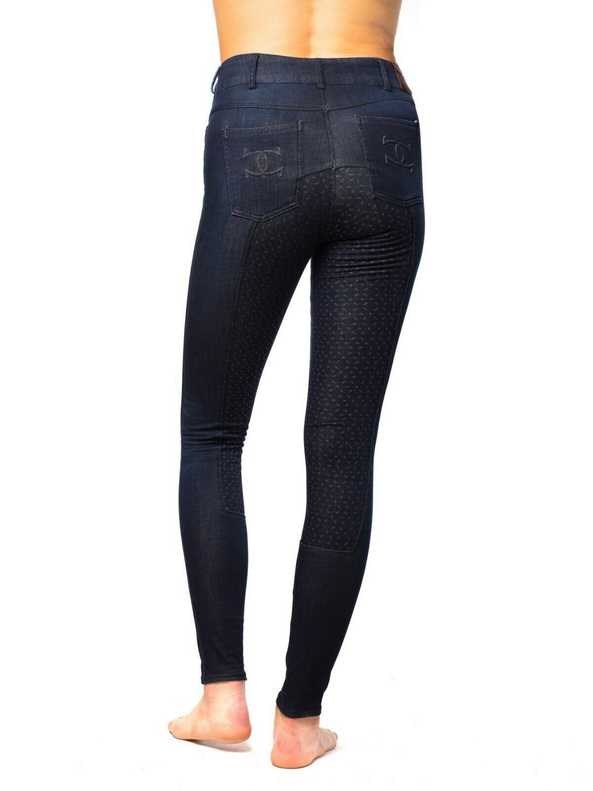 Gooderider New The Posh Jean Ladies Full Seat Denim Breeches UK 10/26" BLACK On