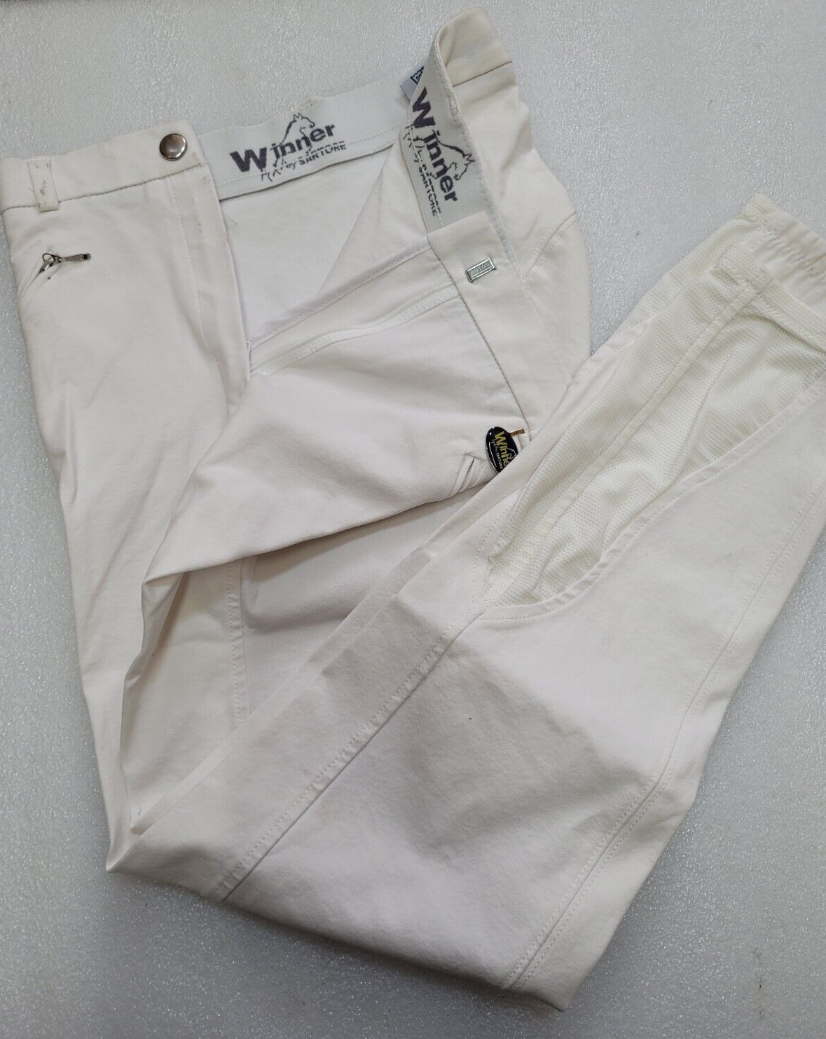 Winner,Cotton And Microfiber With Grip Breeches ,White , EU 44 UK 32'' (70356)