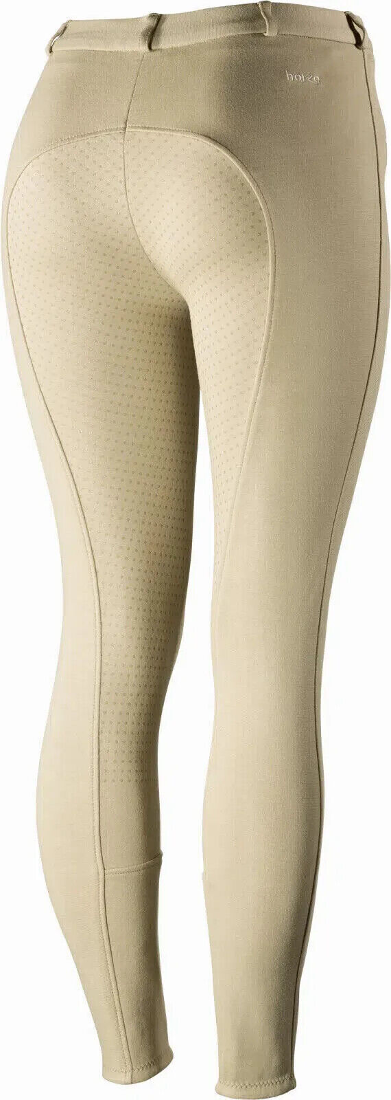 Horze Active Women's Silicone Grip Full Seat Breeches Beige UK 8 EU 34 (36277)