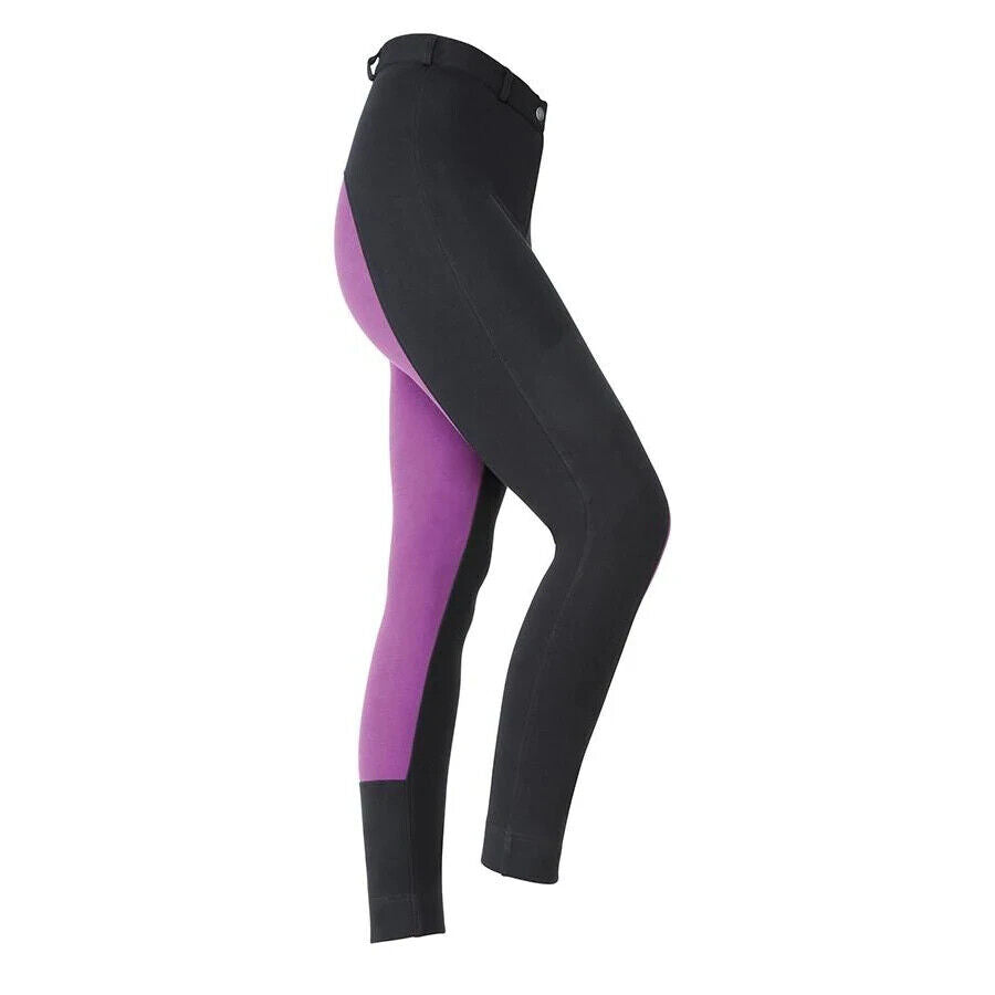 New Shires Wessex Two Tone Jodhpurs Maids  Black /Purple, 13-14 Years (8788)
