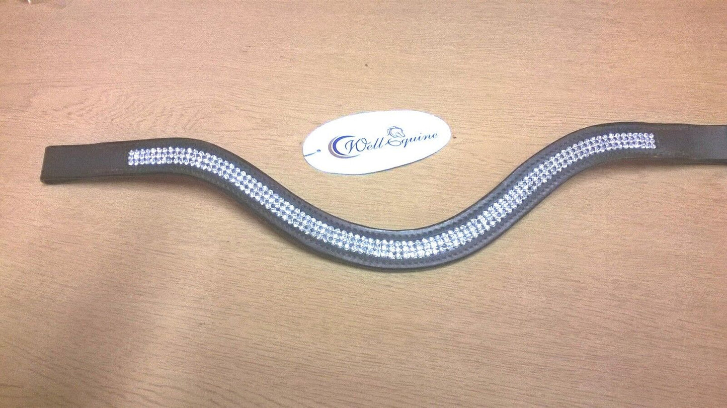 New Designer U Clear Crystal Browband cob Size - 15" (Brown) * Great gift idea
