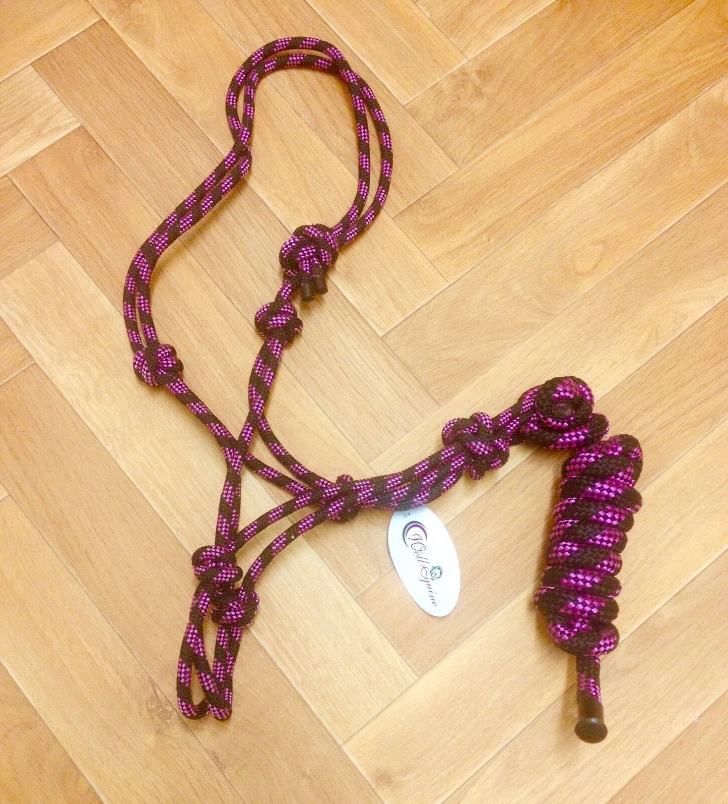 Rope Halter Natural Horsemanship/Parelli ONE SIZE F,C,P PINK/BLACK , lead sale