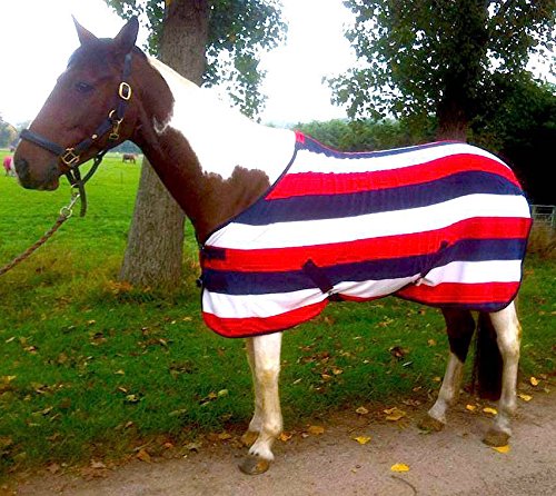 CWELL EQUINE HORSE COB PONY SHOW TRAVEL TEAM GB STRIPE FLEECE RUGS