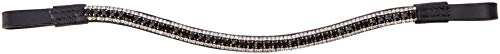 Cwell Equine BLING!*Leather Mega-Sparkly Browband*3-Row Crystals*Dressage*BLACK/CLEAR F/C/P BLACK
