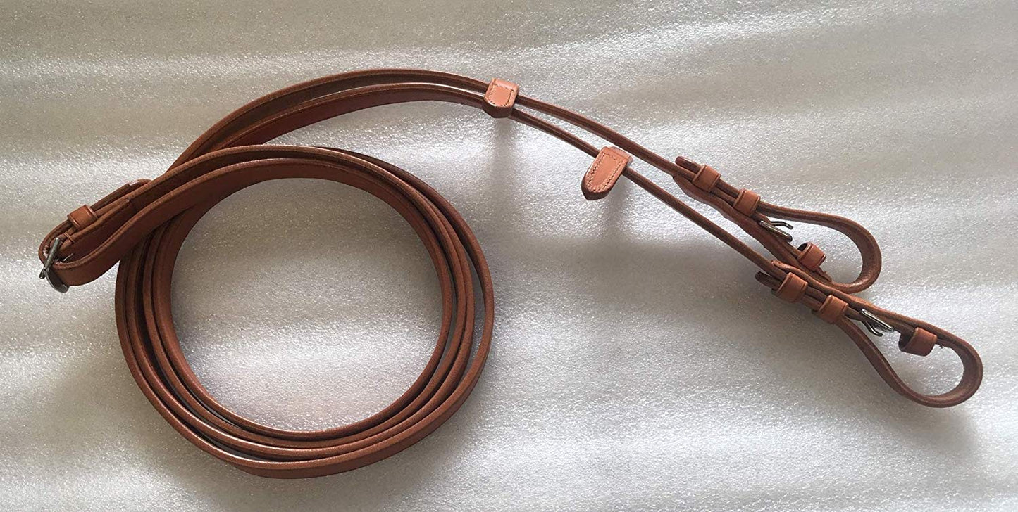 Cwell Equine Plain English leather Reins 5/8" TAN FULL
