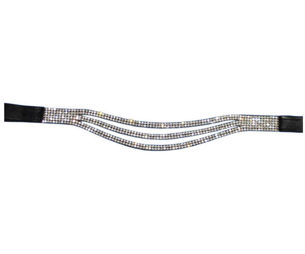 New Designer sparky smiley 6 Rows clear crystal Browband PONY 14" Great quality