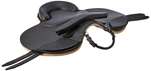 Cwell Equine NEW Leather TREELESS FELT PADDED Shetland Pony CUB SADDLE CHOICE OF SIZES BLACK
