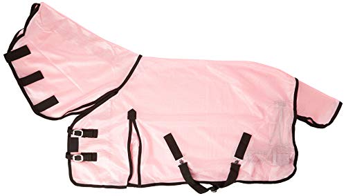 Cwell Equine NEW MINI/SHETLAND/PONY FLY RUG SOFT MESH ATTACHED NECK COVER PINK 3'6-4'9"