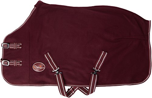 Cwell Equine TRAVEL FLEECE RUG/Cooler Standard Neck BURGUNDY Choice of Sizes