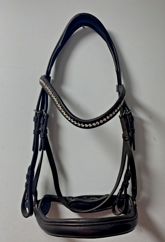 NEW English Leather BRIDLE Crystal SNAFFLE BRIDLE Dark Brown (2002) B40