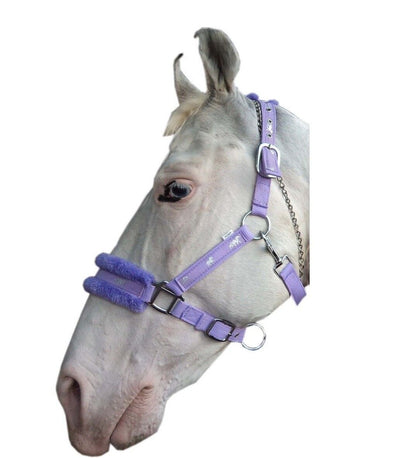 New Mink padded HORSE COB PONY Nylon Halters/Headcollar Horse Print Lead set