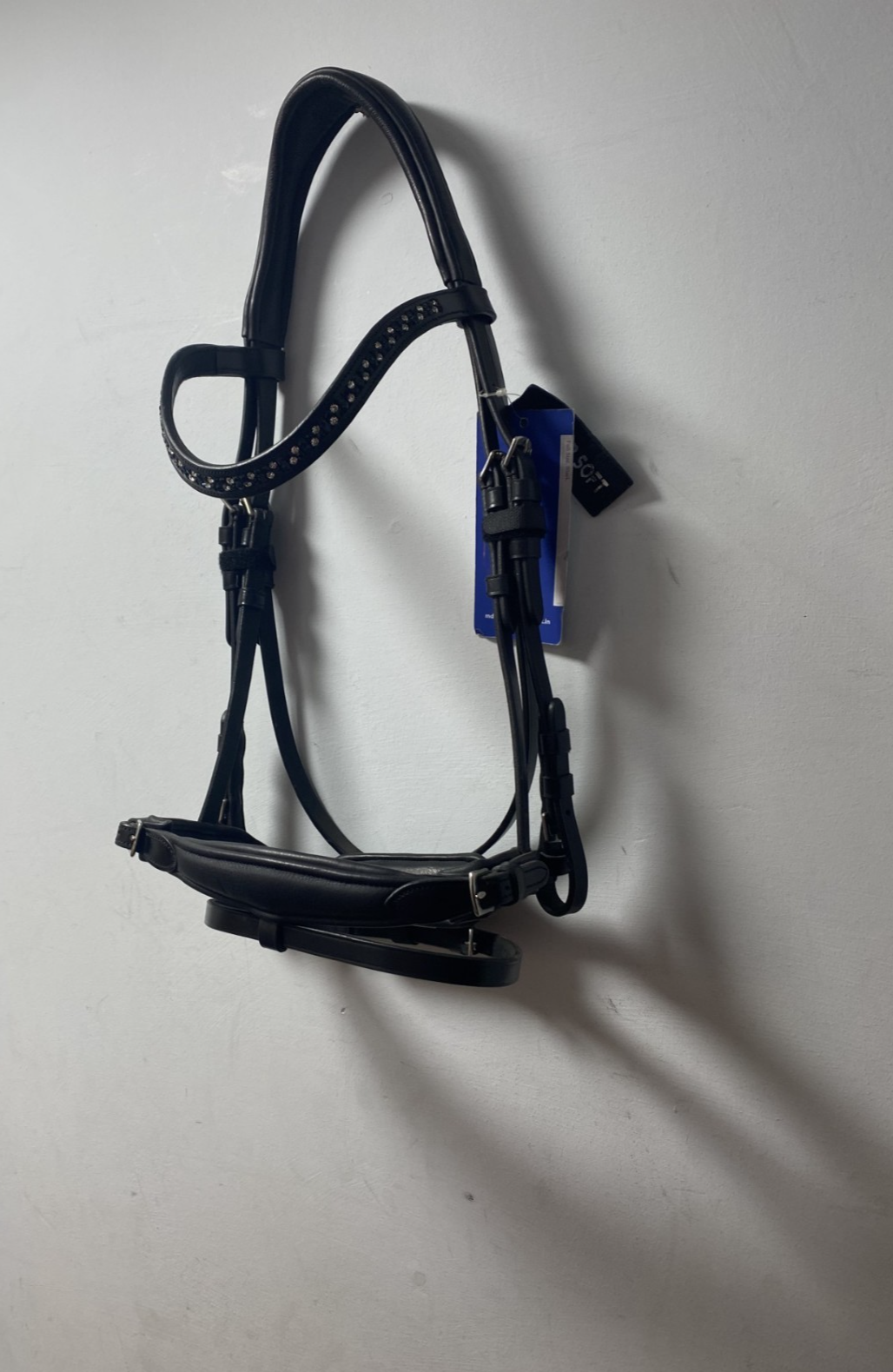 NEW English Leather BRIDLE SNAFFLE Crystal BRIDLE full Black (944/23-24) B31