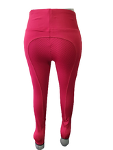 Load image into Gallery viewer, NEW Full Silicone Grip Horse Riding  Tights Breeches  Phone Pocket Red
