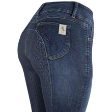Load image into Gallery viewer, New Horze Kaia Women High Waist Denim Silicone Full Seat Breeches(36656)
