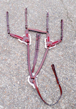 Load image into Gallery viewer, NEW Leather 5 Point Breastplate with Running Martingale Attachment Cherry Brown
