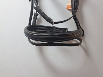 NEW  English Leather Clear CRYSTAL BRIDLE SNAFFLE BRIDLE full Black (1042-19) B37