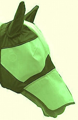 Fine Mesh Horse Cob Pony Full Face Fly Mask Hood With Ears long Nose Flap £6.99