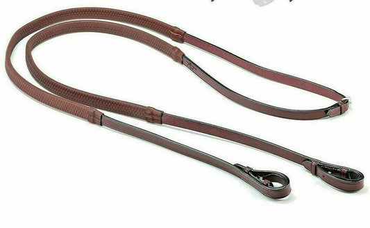 English Leather High Quality Soft Grip Rubber Reins FREE DELIVERY BLACK/BROWN