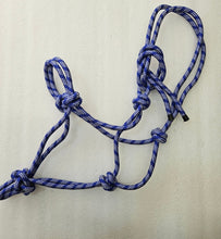 Load image into Gallery viewer, Rope Halter/Headcollar Natural Horsemanship/Parelli ONE SIZE- ROYAL BLUE/WHITE
