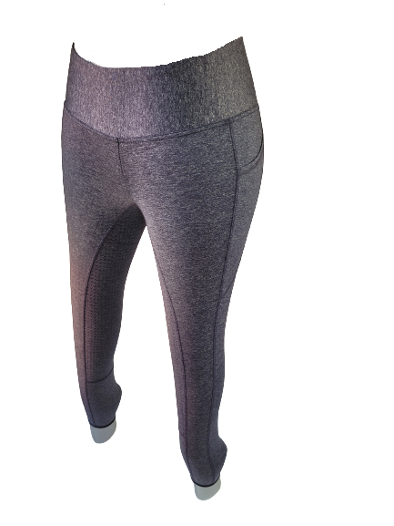 New Silicone Grip Horse Riding Leggings Tights Phone Pocket, BLACK GREY PRINT