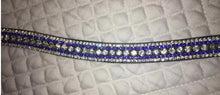 Load image into Gallery viewer, BLING!*Dressage*Mega-Sparkly Leather Browband*5-Row Crystals*CLEAR/BLUE BLACK
