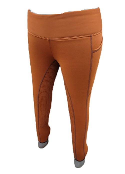 New Silicone Grip Horse Winter  Riding Leggings Tights  Phone Pocket ,CARAMEL