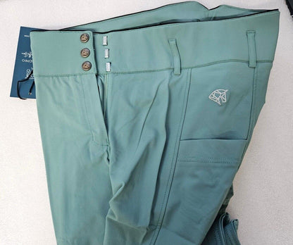 NEW DRESSAGE PRO ESSENTIAL PERFORM BREECHES, DARK MINT (006802 ADD)