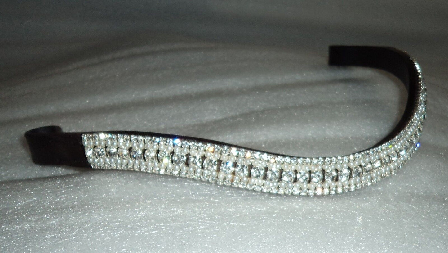 New BLING Designer Look U clear Pearl crystal  Browband Great Gift offer BLACK