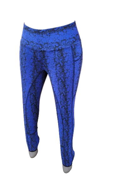 New Silicone Grip Horse Riding Leggings Tights Breeches Phone Pocket BLUE PRINT