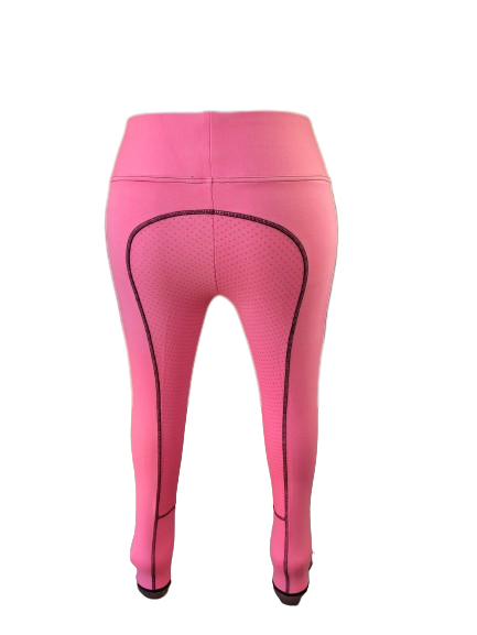 New Silicone Grip Horse Riding Leggings Tights Breeches Phone Pocket PINK