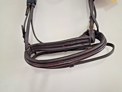 Cwell Equine English Leather Snaffle Bridle Crystals Brown  FULL (717/15) B011