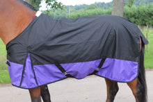 Load image into Gallery viewer, New LightWeight Black/Purple turnout rug/rain sheet no fill 600 Denier *sale*
