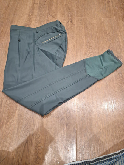 SALE QUUR QNoxx Full Grip Riding Breeches Jungle Green  EU 40 UK 12 (128407) S70