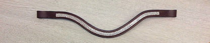 New Designer Look U 3 Rows clear crystal  Browband Great Gift *offer* Brown