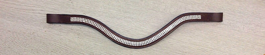 New Designer Look U 3 Rows clear crystal  Browband Great Gift *offer* Brown