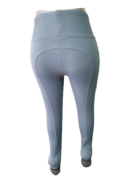 NEW Full Silicone Grip Horse Riding  Tights Breeches  Phone Pocket, Blue Mirage