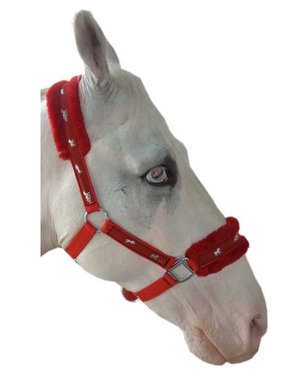 New Mink padded HORSE COB PONY Nylon Halters/Headcollar Horse Print Lead set