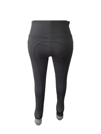 NEW Full Silicone Grip Horse Riding  Tights Breeches  Phone Pocket Black