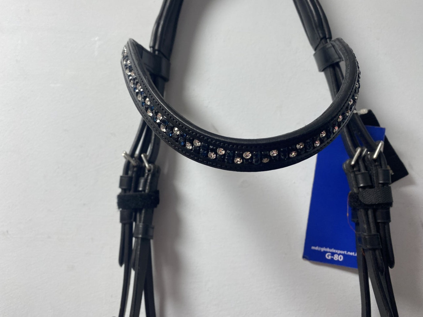 NEW English Leather BRIDLE SNAFFLE Crystal BRIDLE full Black (944/23-24) B33