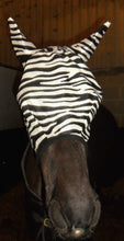 Load image into Gallery viewer, 2 DAYS SALE HORSE/COB/PONY MESH FLY MASK HOOD ZEBRA PRINT BEST SELLER  FREE P/P
