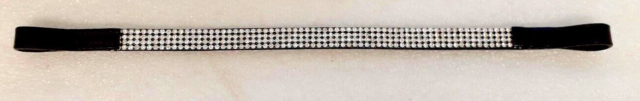New Cwell Equine Bling! Clear Crystal Browband choice of Sizes Black/Brown sale