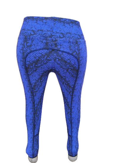 New Silicone Grip Horse Riding Leggings Tights Breeches Phone Pocket BLUE PRINT