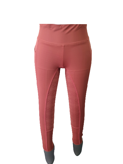 NEW Full Silicone Grip Horse Riding  Tights Breeches  Phone Pocket Marsala