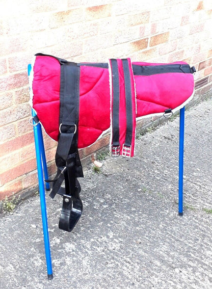 NEW HIGH DENSITY MICRO SUEDE BAREBACK PAD FREE GIRTH AND STIRRUPS SADDLE PAD