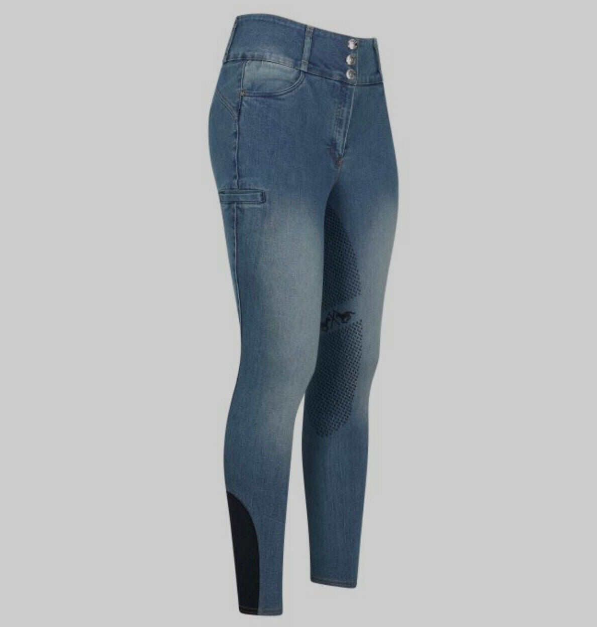 HV Polo FullGrip HVPElena Blue Denim Breeches, UK 10 EU 38 (SKU 0201093456) (S1)