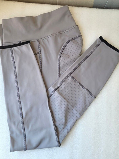 New Silicone Grip Horse Riding Leggings Tights + Phone Pocket STEEL GREY