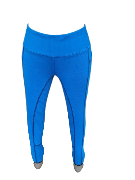 New Silicone Grip Horse Riding Leggings Tights + Phone Pocket BLUE