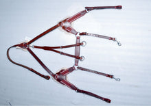 Load image into Gallery viewer, New 5 Point Breastplate + Martingale CHERRY Brown, XFull/Full/Cob/Pony On Sale

