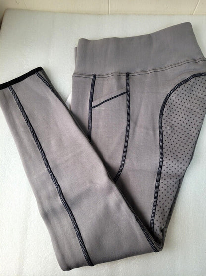 New Silicone Grip Horse Riding Leggings Tights Phone Pocket, GREY 1